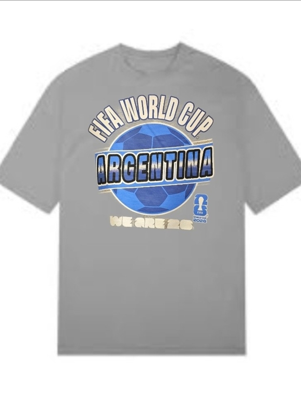 Official FIFA Gear Argentina World Cup Tee - Gray (all sizes)
